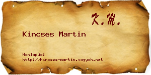 Kincses Martin névjegykártya