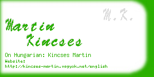 martin kincses business card